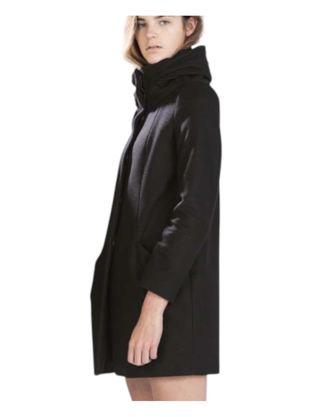 Zara Black Cowl Neck Coat
